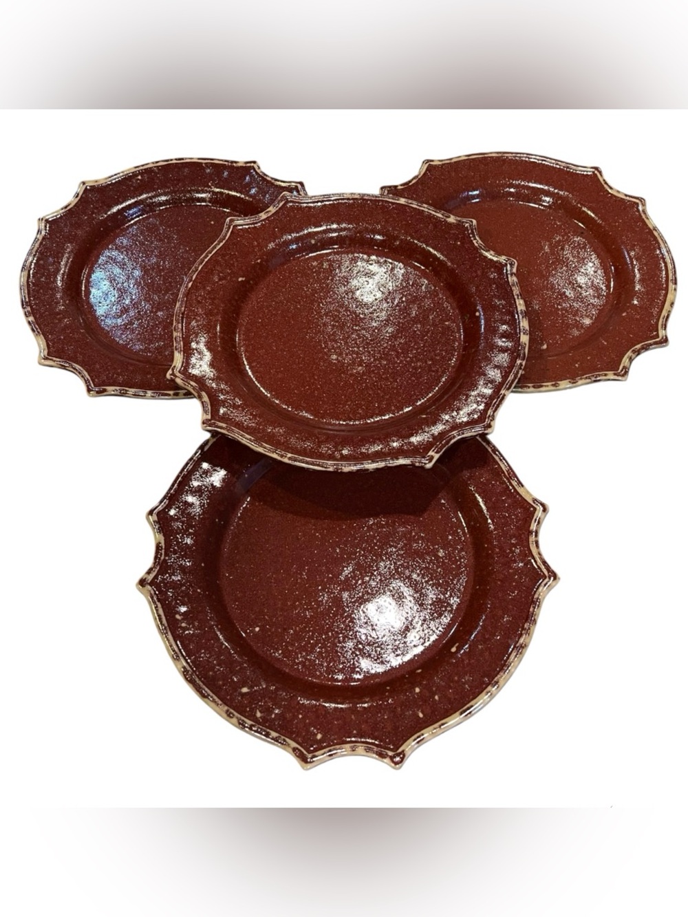 Bombay Tudor Dinner Plates Old World Medieval Gothic Moody Red Burgundy Vintage